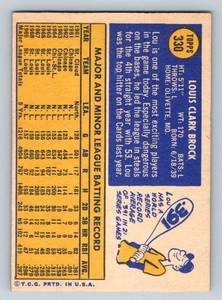 lot 58A image: Lou Brock 1970 Topps #330 Vintage Baseball Card