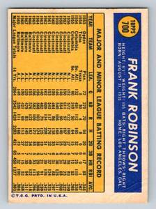 lot 60A image: Frank Robinson 1970 Topps #700 High Number Vintage Baseball Card