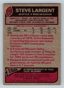 lot 153A image: Steve Largent RC 1977 Topps #177 Vintage Rookie Football Card