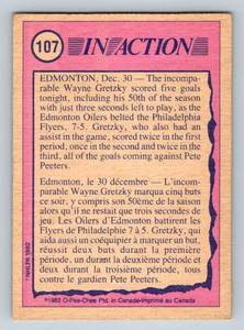 lot 253A image: Wayne Gretzky 1982 O-Pee-Chee #107 Vintage Hockey Card