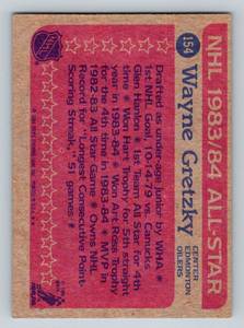 lot 255A image: Wayne Gretzky 1984 Topps #154 Vintage Hockey Card
