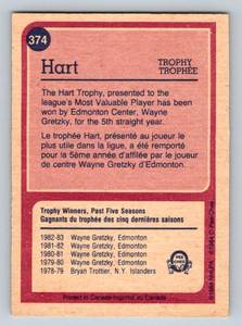 lot 267 image: Wayne Gretzky 1983-84 O-Pee-Chee Hart Trophy Winner #374 Vintage Hockey Card
