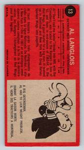 lot 258 image: 1964-65 Topps Al Langlois #13 Tallboy Vintage Hockey Card