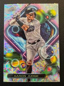 lot 73 image: Aaron Judge 2023 Topps Cosmic Chrome Refractor #62 Baseball Card