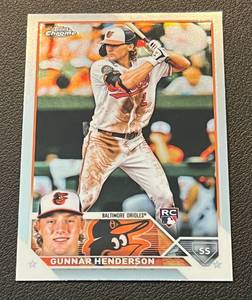 lot 80A image: Gunnar Henderson RC 2023 Topps Chrome #2 Rookie Baseball Card
