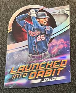 lot 81A image: Byron Buxton Die Cut Launched Into Orbit Insert 2022 Topps Chrome #LIO-15 Minnesota Twins Baseball Card