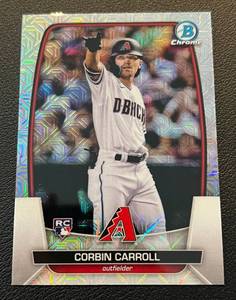 lot 85 image: Corbin Carroll Mojo RC 2023 Bowman Chrome #73 Rookie Baseball Card