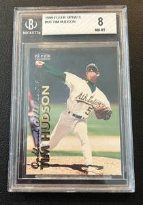 lot 87A image: Tim Hudson RC Beckett Graded 8 NM-MT 1999 Fleer Update #U6 Rookie Baseball Card