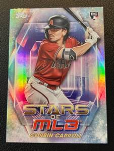 lot 116 image: Corbin Carrol RC 2023 Topps Stars of MLB Insert #SMLB034 Rookie Baseball Card