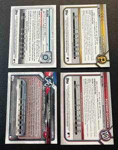lot 128 image: 4 Card Bowman Chrome Mojo Lot - 2018 Chrisrian Pache, 2020Jarred Kelenic, 2022Henry Davis and Roismar Quintana Baseball Cards
