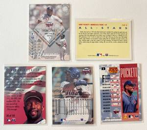 lot 135 image: Kirby Puckett 5 Card Insert Lot - Minnesota Twins Baseball