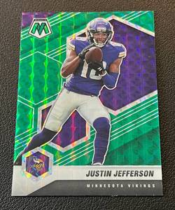 lot 146A image: Justin Jefferson 2021 Mosaic #132 Minnesota Vikings Football Card