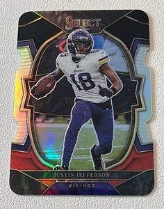 lot 150A image: Justin Jefferson Die Cut 2022 Select Concourse #50 Minnesota Vikings Football Card
