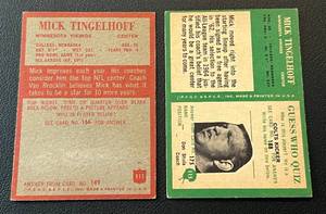 lot 163 image: Mick Tingelhoff 2 Card Lot - 1965 Philadelphia and #111 and 1965 #115 Vintage Minnesota Vikings Football Cards