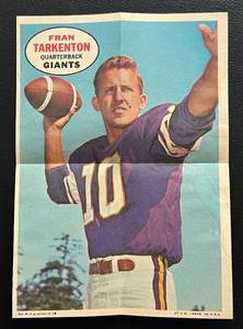 lot 170 image: Fran Tarkenton 1968 Topps Poster Card #6 Minnesota Vikings Football