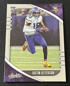 lot 191 image: Justin Jefferson RC 2020 Absolute #168 Rookie Minnesota Vikings Football Card