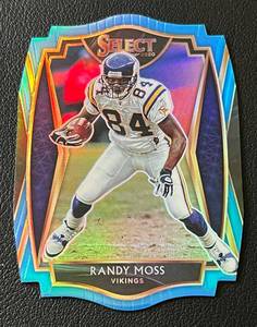 lot 193 image: Randy Moss 2020 Select Blue Premier Level #112 Minnesota Vikings Football Card