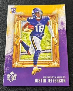lot 199 image: Justin Jefferson RC 2020 Chronicles Gridiron Kings #GK-13 Rookie Minnesota Vikings Football Card