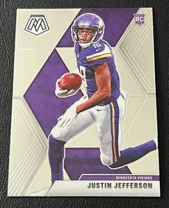 lot 208 image: Justin Jefferson RC 2020 Mosaic #209 Rookie Minnesota Vikings Football Card