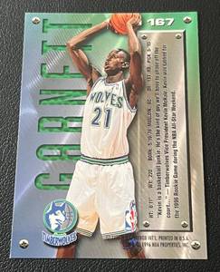 lot 224 image: Kevin Garnett RC 1995-96 Fleer Metal #167 Rookie Minnesota Timberwolves Basketball Card
