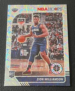 lot 227 image: Zion Williamson Laser RC 2019-20 Hoops Premium Stock #258 Rookie Basketball Card