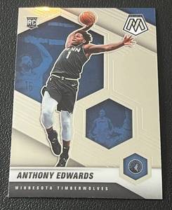 lot 229 image: Anthony Edwards RC 2020-21 Mosaic #210 Rookie Minnesota Timberwolves Basketball Card