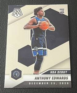 lot 231 image: Anthony Edwards RC 2020-21 Mosaic NBA Debur #261 Rookie Minnesota Timberwolves Basketball Card