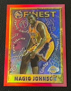 lot 235 image: Magic Johnson 1996 Topps Finest Refractor #252 Basketball Card