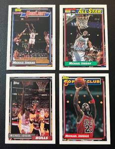 lot 247 image: Michael Jordan 4 Card Lot 1991-92 HighLight #3, All-Star #115, 1992-93 #141, and 50 Point Club #205 Basketball Cards