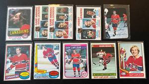 lot 264 image: Guy Lafleur 10 Card Hockey Lot - Years Ranging 1974-1982