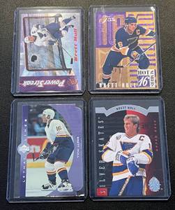 lot 275 image: Brett Hull 4 Card Insert Hockey Lot