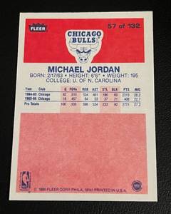 lot 297 image: REPRINT Michael Jordan RC 1986 Fleer #57 Rookie Basketball Card REPRINT