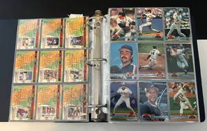 lot 301 image: 1991 Topps Stadium Club Baseball Set in Binder