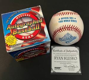 lot 315 image: Ryan Klesko Signed 1995 Official World Series Baseball with COA