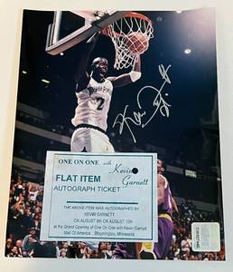 lot 322 image: Kevin Garnett Signed 8x10 Photo Minnesota Timberwolves Basketball