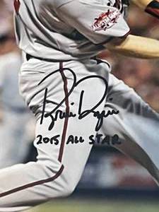 lot 323 image: Brian Dozier Signed and Framed 8x10 Photo Inscribed 2015 All-Star Minnesota Twins Baseball