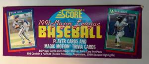 lot 336 image: 1991 Score Baseball Pack Box 36 Packs of Baseball Cards