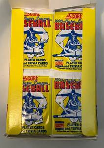 lot 339 image: 1990 Score Baseball Pack Box 36 Packs of Baseball Cards