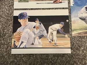 lot 348 image: Seven Baseball Star 8x10 Prints - Mickey Mantle, Nolan Ryan, Mike Schmidt, Sandy Koufax, Pete Rose, Joe DImaggio, and Ernie Banks - Baseball Cards
