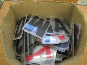 lot 33 image: Box of 7 Sign Letters
