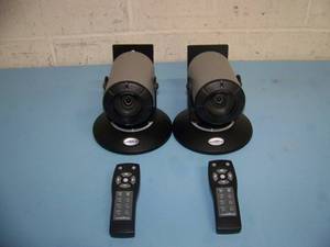 lot 55 image: Lot of 2 - Vaddio ZoomSHOT 20 Conference  Security Network Video Cameras with Remote Controls