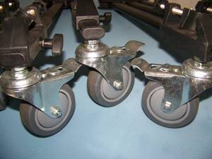 lot 69 image: Lot of Two (2) Portable  Folding Video Tripod Dollies