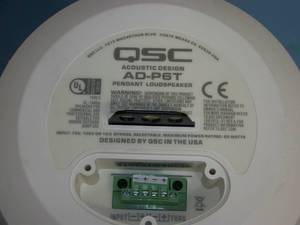 lot 45 image: QSC Acoustic Design AD-P6T Pendant  Hanging Mount Loudspeaker  Pro Audio Speaker