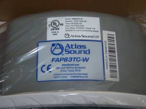 lot 47 image: Pair of Atlas Sound AtlasIED Pro Audio 6.5 Shallow-Mount Coaxial In-Ceiling Speakers - Model FAP63TC-W