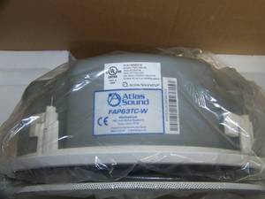 lot 48 image: Pair of Atlas Sound AtlasIED Pro Audio 6.5 Shallow-Mount Coaxial In-Ceiling Speakers - Model FAP63TC-W