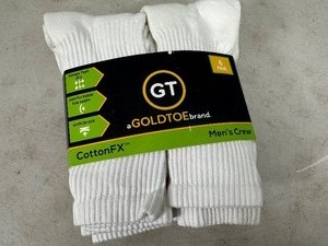 lot 55 image: 6 New Pairs GT Goldtoe Cotton FX Crew Socks