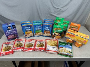 lot 96 image: Mac and Cheese, Pasta Roni, Oatmeal, Muffins, Cookies