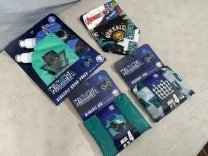 lot 175 image: New Marvel Avengers Wakanda Bags, Bandana, Water Bottles