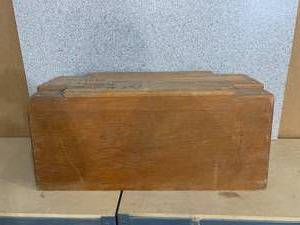 lot 84 image: Vintage Solid Hardwood Industrial Fiberglass Mold - battery box