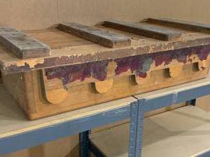 lot 85 image: Vintage Solid Hardwood Industrial Fiberglass Mold - rectangular